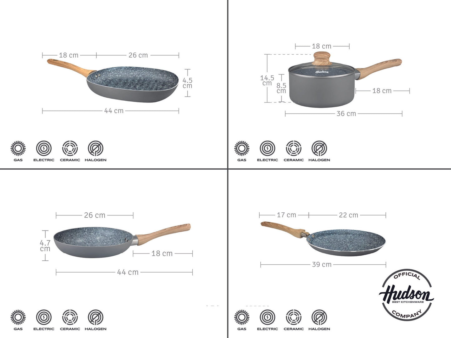 Set De Ollas Cocina Hudson Granito 10 Piezas Antiadherente