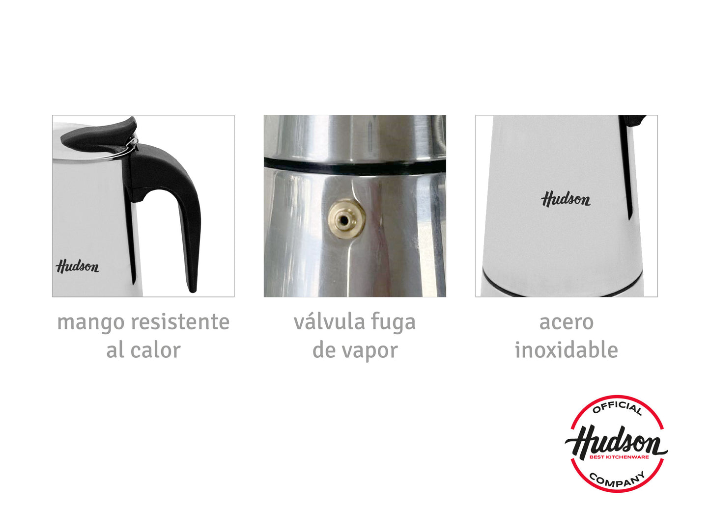 CAFETERA TIPO ITALIANA DE ACERO INOXIDABLE 6 TAZAS