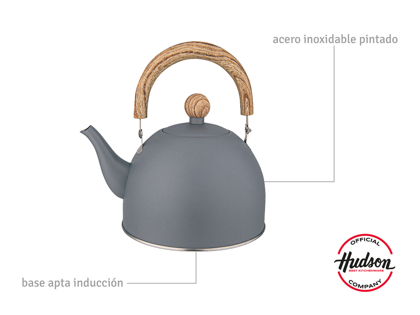 Pava Gris Mango Madera 1.5lts Pico Matero