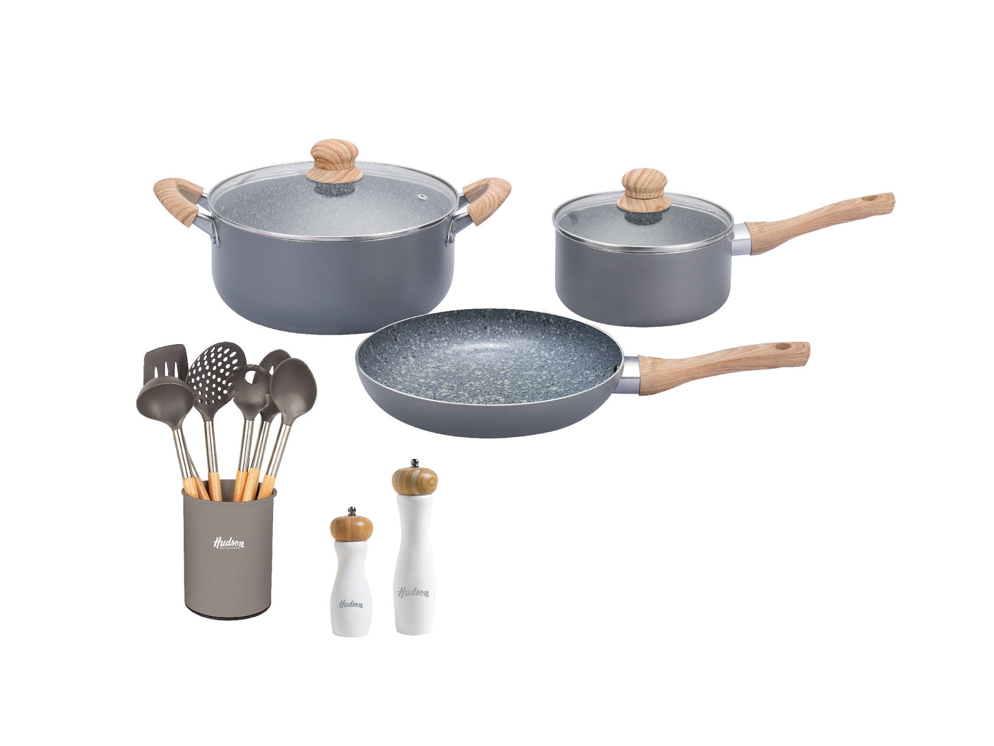 Kit Hudson Batería De 8 Piezas Línea Granito