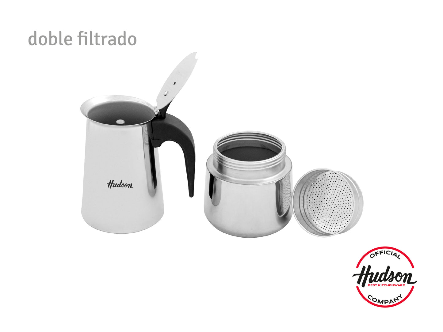 CAFETERA TIPO ITALIANA DE ACERO INOXIDABLE 6 TAZAS