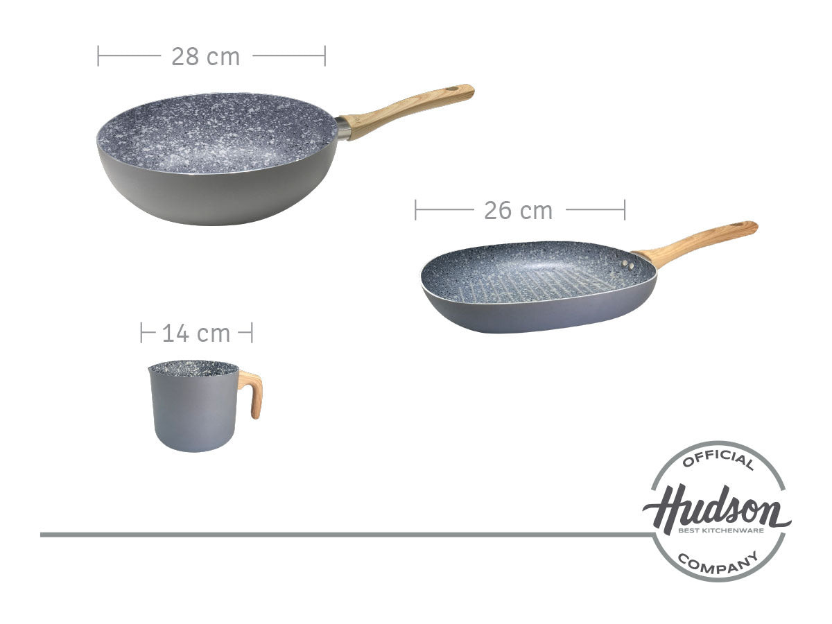 Kit De Ollas Hudson + Jarro + Bifera + Wok Granito