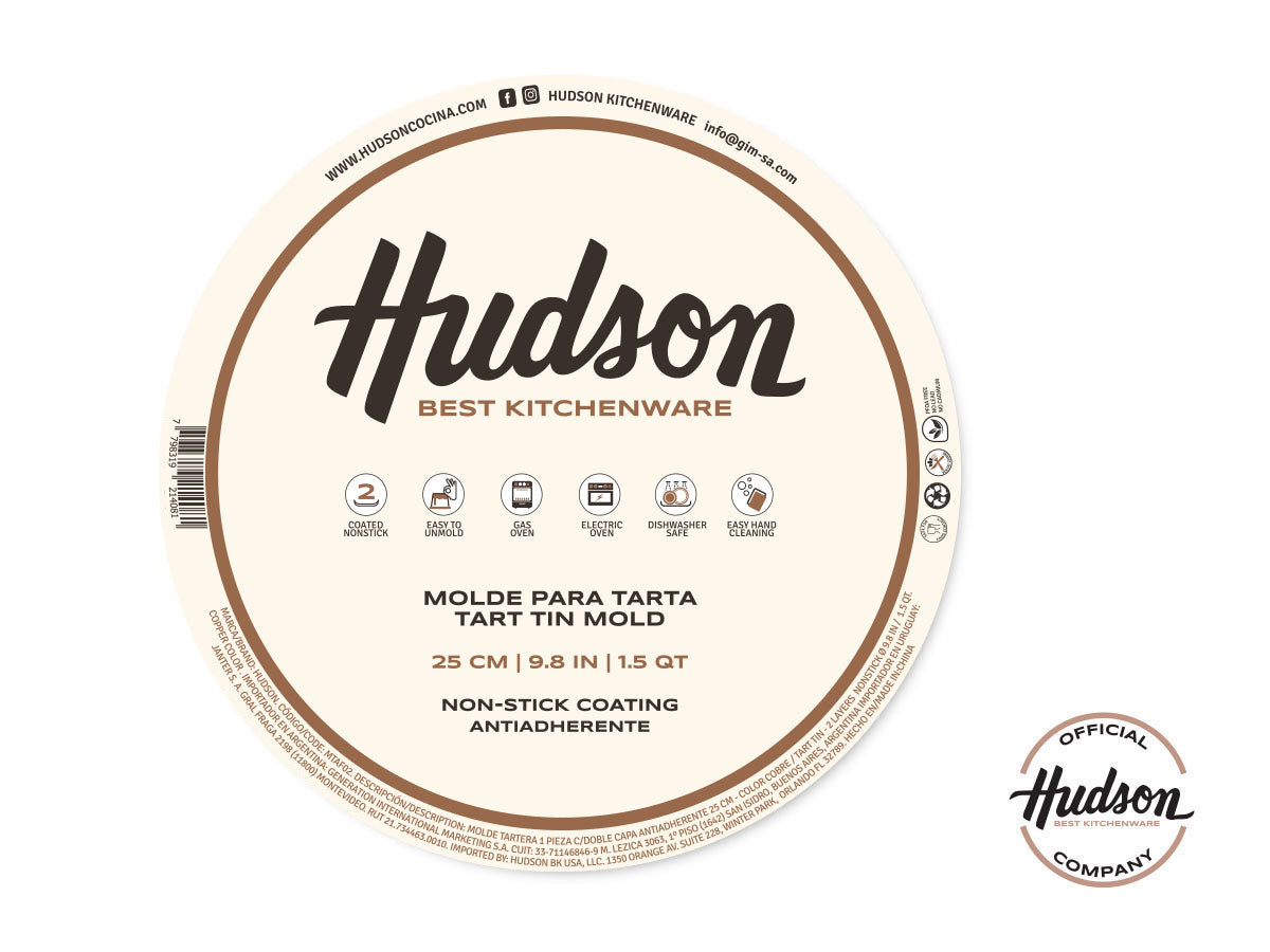 Molde Tartera Hudson 1 Pieza Doble Antiadherente 25 Cm