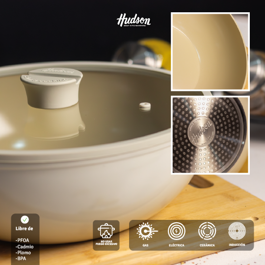 Wok Aluminio Con Antiadherente Cerámico 28 Cm Harmony