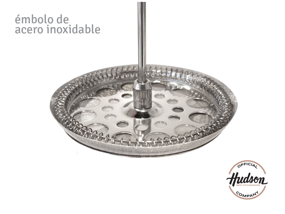 Cafetera Prensa Francesa Hudson Embolo 600 Ml Vidrio Y Acero