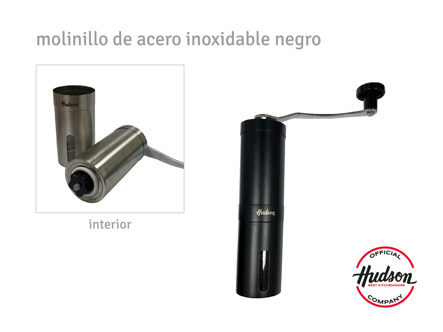 Molinillo De Café Manual Acero Negro Hudson Oficial