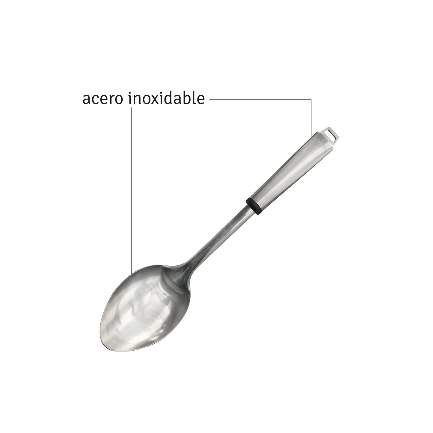 CUCHARA DE ACERO INOX C/MANGO DE A/INOX