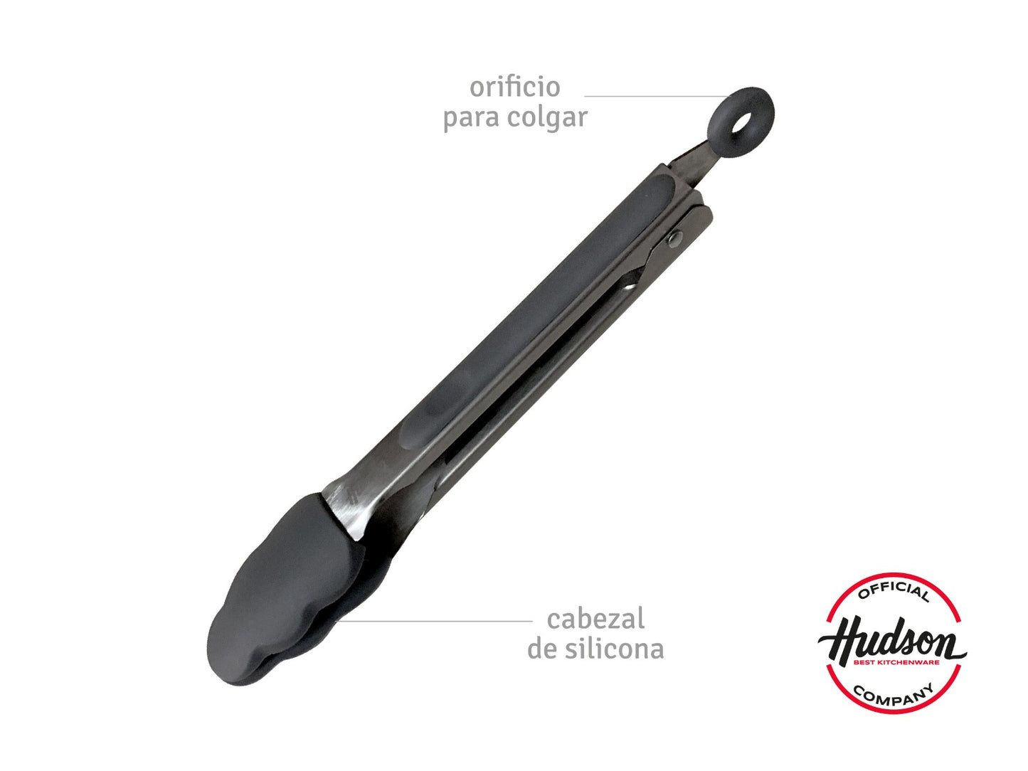 Set x 3 Utensilios Silicona + 2 Pinzas Acero HUDSON