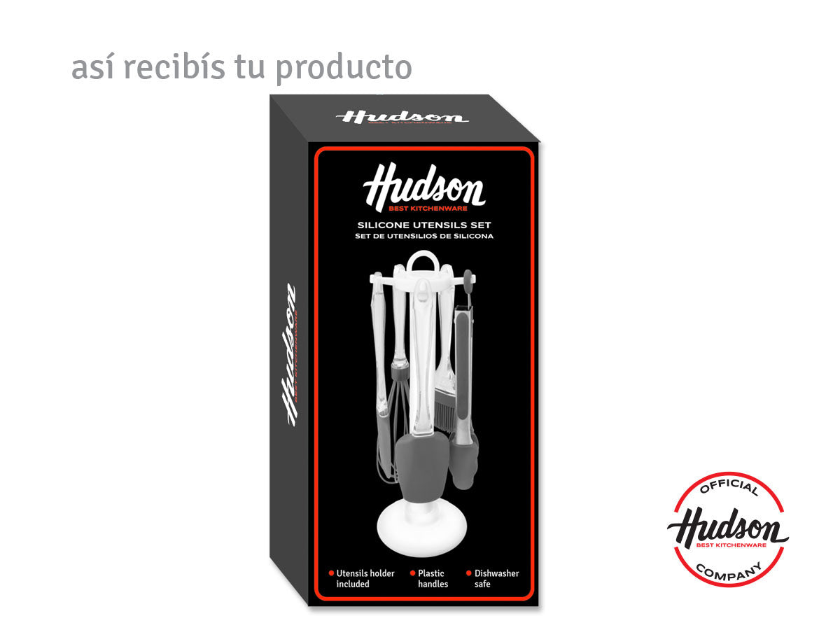 Set 5 Utensilios De Silicona Hudson Con Base Colgante