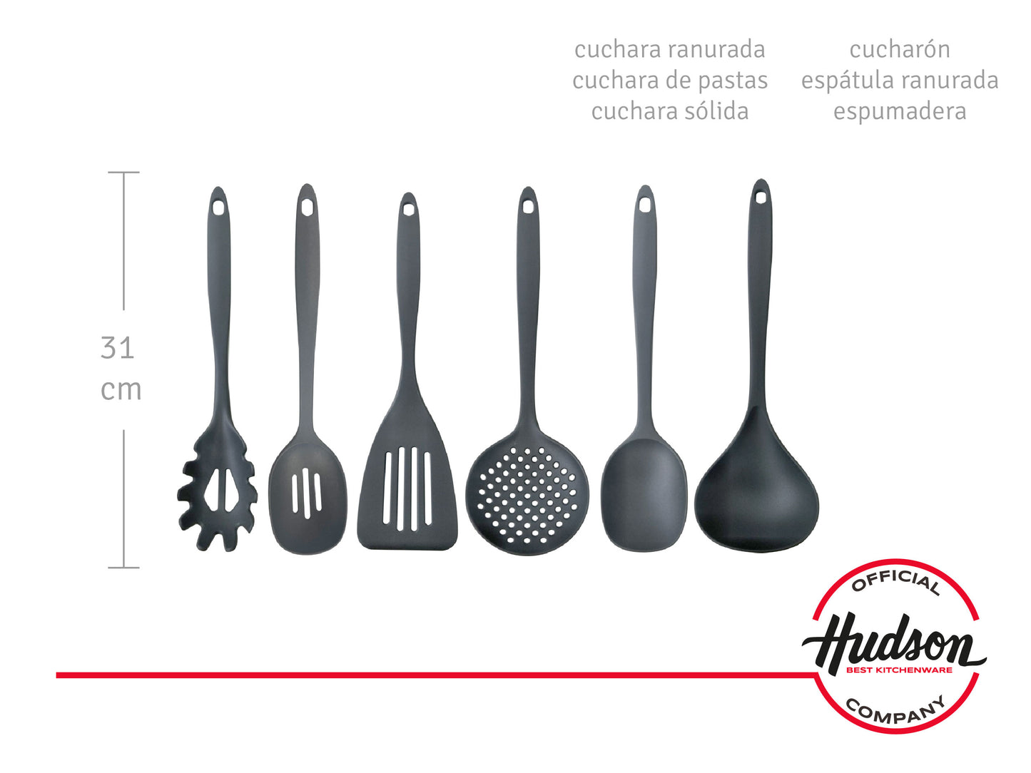 Set De Utensilios Nylon x6 Hudson Oficial