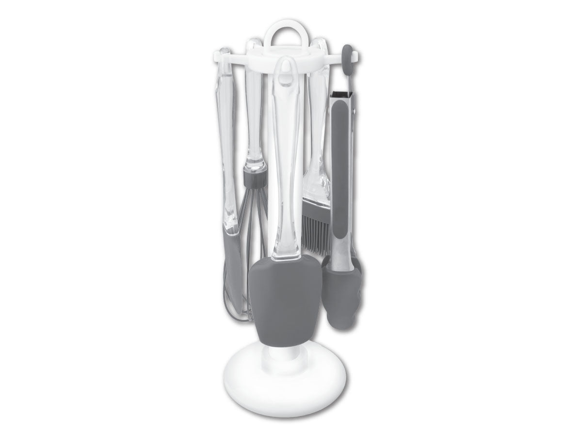 Set 5 Utensilios De Silicona Hudson Con Base Colgante