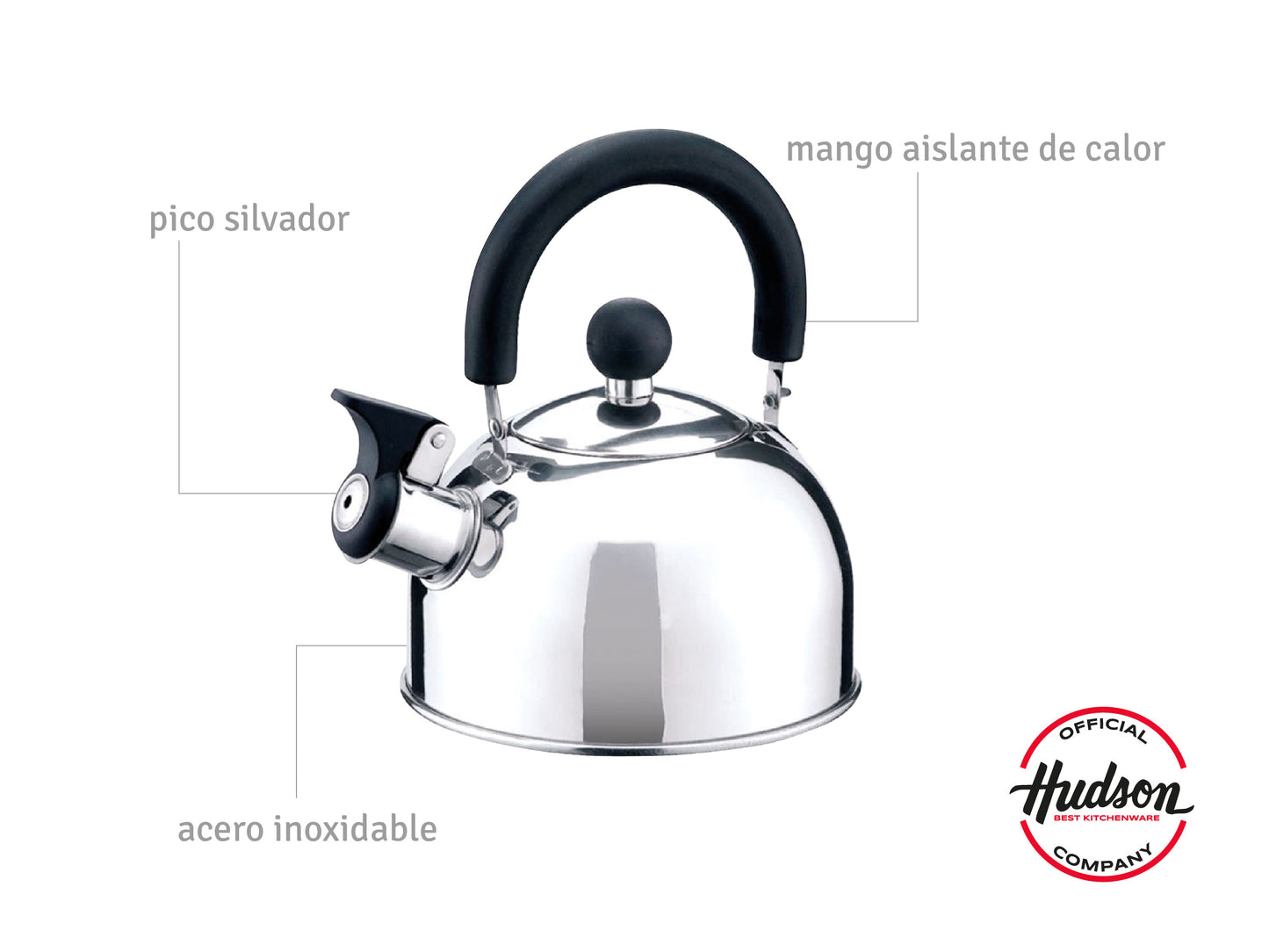 Set Acero Inox Bateria + Pava Hudson Oficial