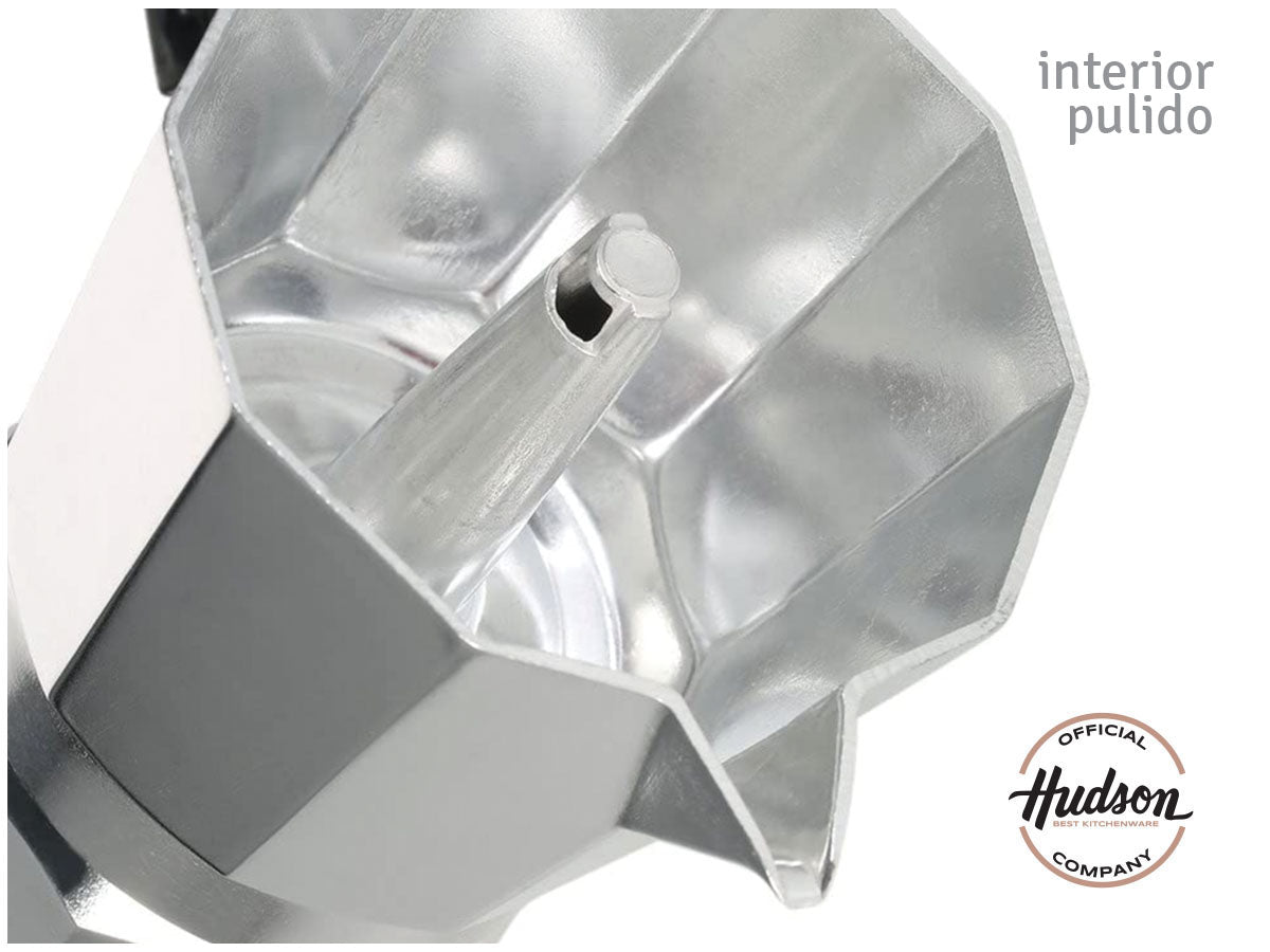 Cafetera Aluminio Pulido Tipo Italiana 9 Pocillos