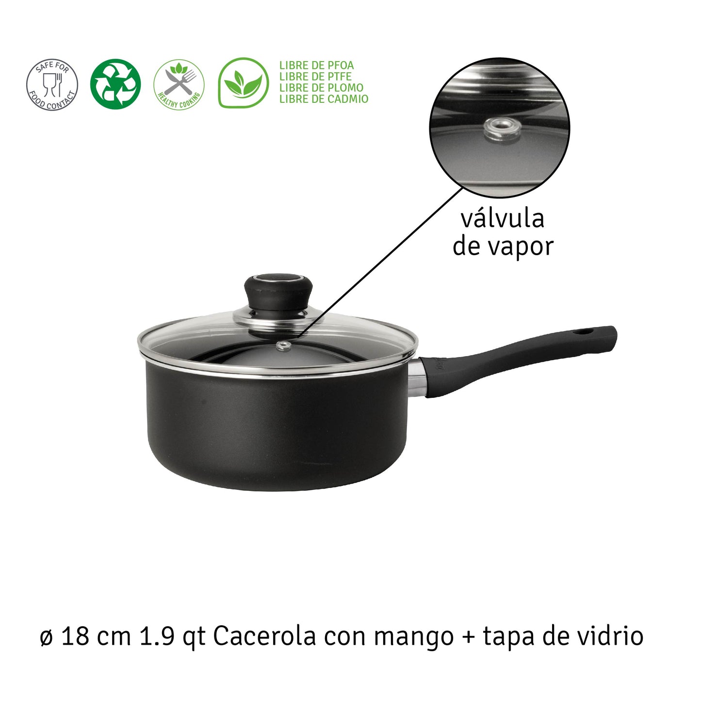 Batería De Cocina Hudson 5 Piezas  Antiadherente Aluminio