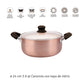 Bateria de Cocina 5 piezas Aluminio c/ Antiadherente Ceramico Cobre