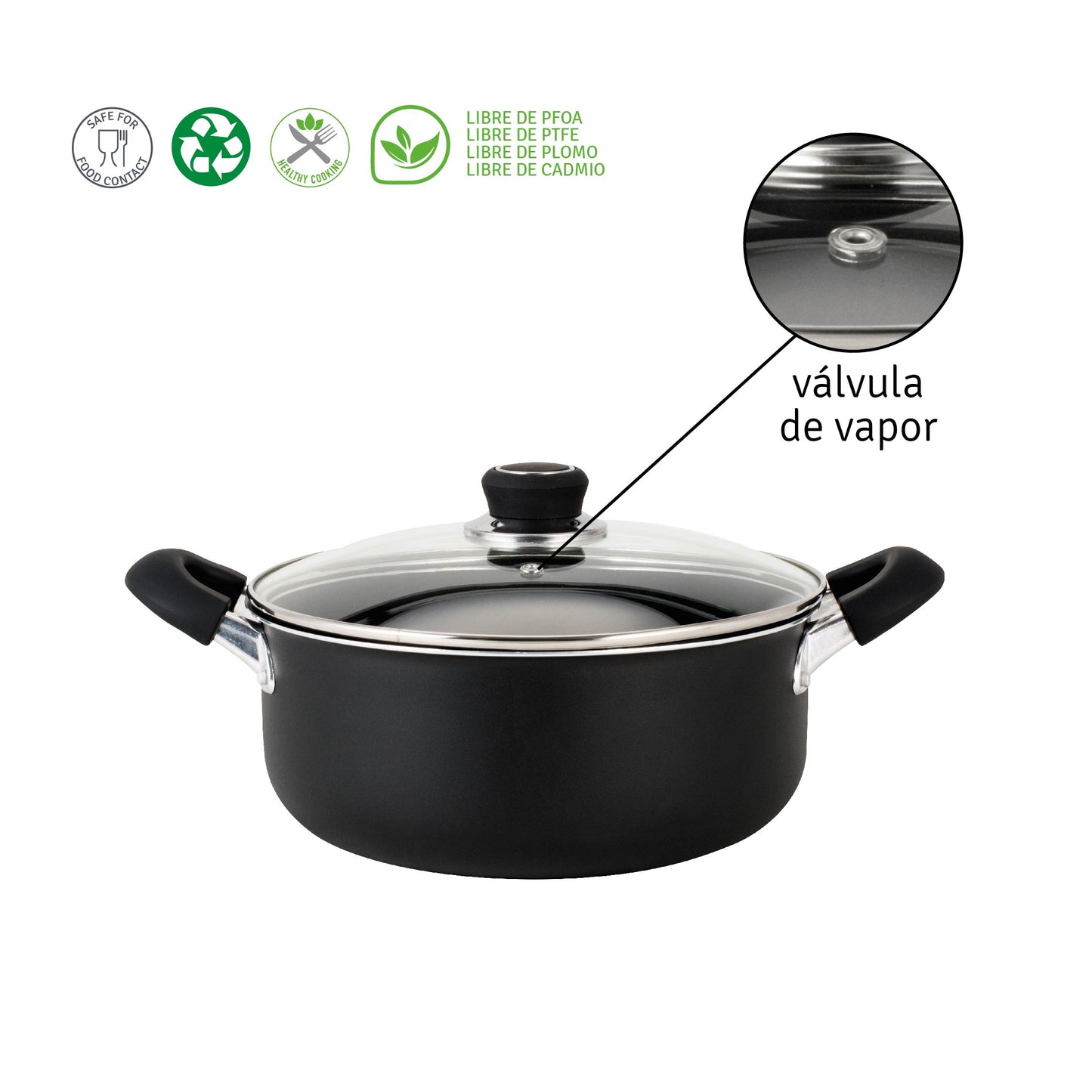 Cacerola Alumix de 20 cm de Aluminio c/ Antiadherente
