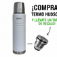 Termo 1 Litro Blanco de Acero Inoxidable + Tapón de Regalo