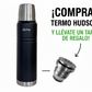 Termo 1 Litro Negro de Acero Inoxidable + Tapón de Regalo