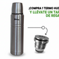 Termo 1 Litro Pulido de Acero Inoxidable + Tapón de Regalo