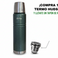 Termo 1 Litro Verde de Acero Inoxidable + Tapón de Regalo