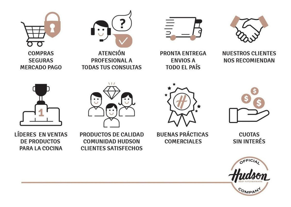 Cacerola Hudson Antiadherente Ceramico 24 Cm