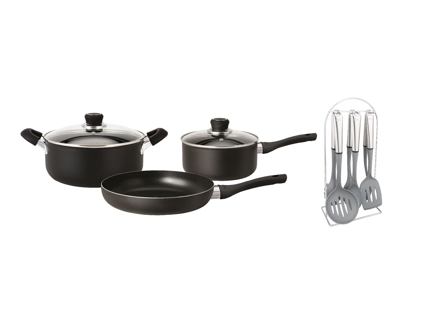 Kit Cocina Cacerolas + Utensilios + Sarten Linea Hudson