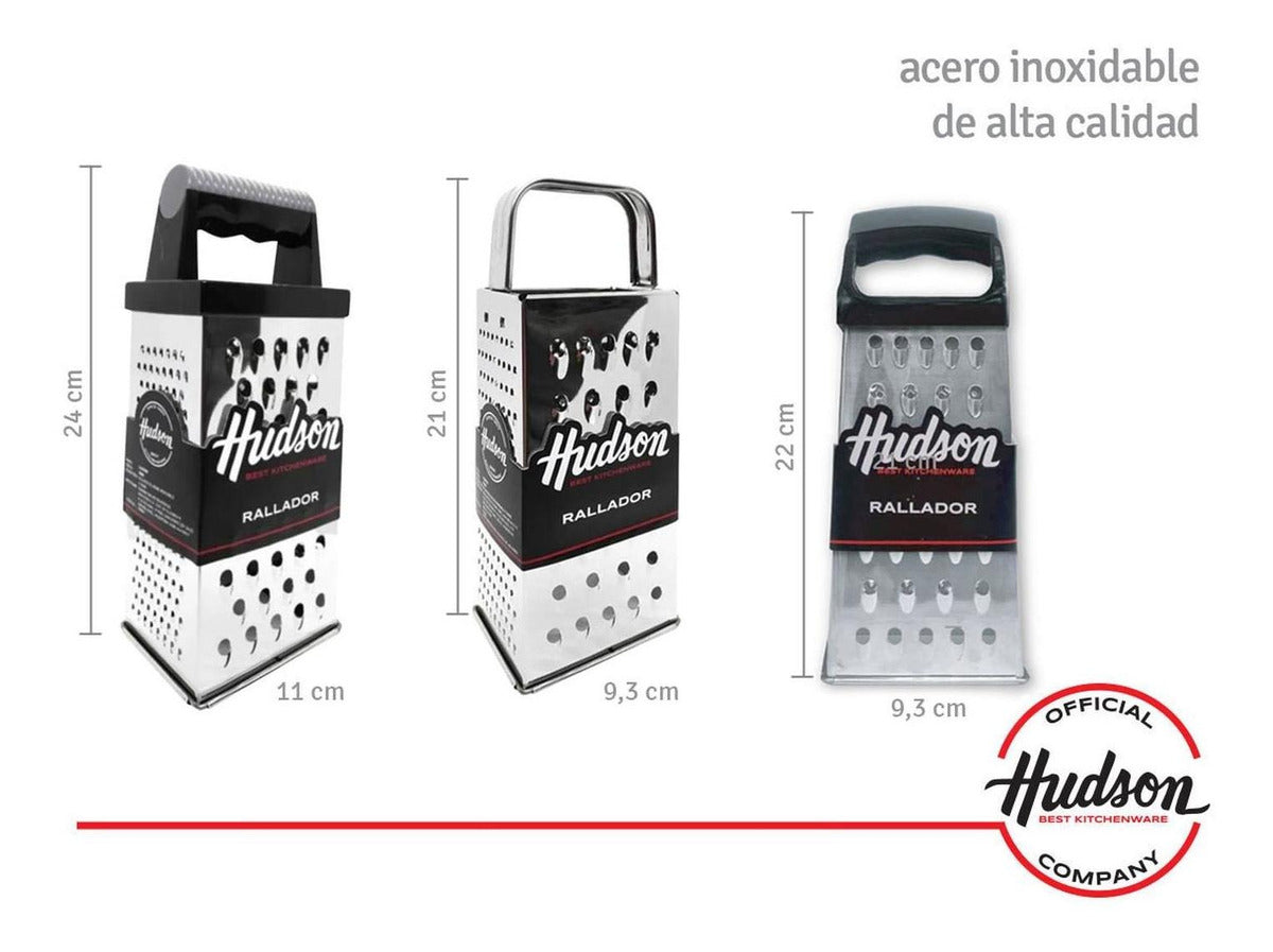 Set 3 Ralladores Hudson De Acero Inoxidable 4 Caras