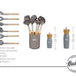 Kit Hudson Granito Bateria De 5 Piezas + Utensilios Madera