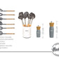 Kit Hudson Granito Bateria De 5 Piezas + Utensilios Madera