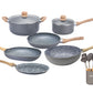 Kit Granito Hudson Cacerolas + Sartenes + Utensilios Gris