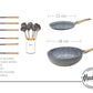 Kit Granito Hudson Cacerolas + Sartenes + Utensilios Blanco