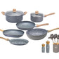 Kit Granito Hudson Cacerolas + Sartenes + Utensilios Blanco