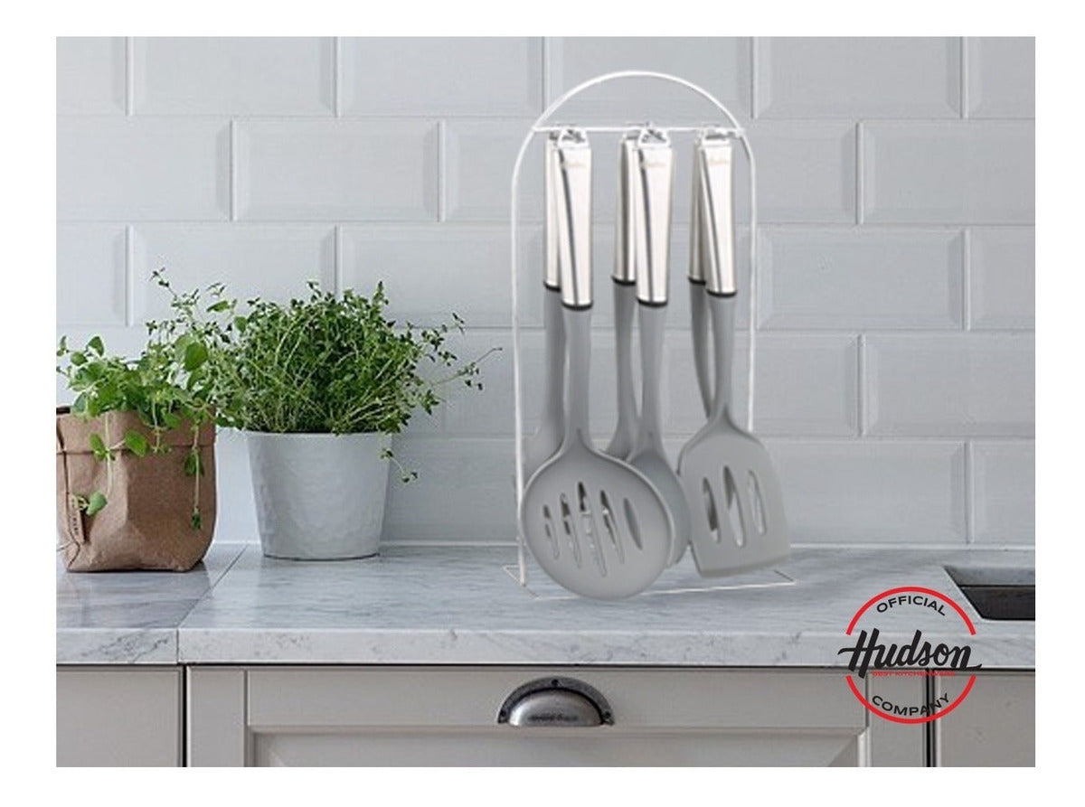 Set 6 Utensilios Hudson Nylon Y Acero Con Organizador