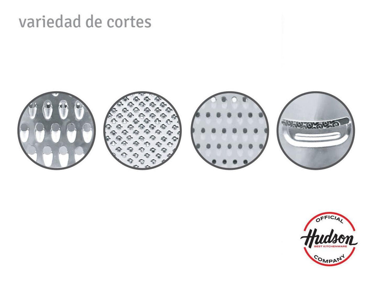 Set 3 Ralladores Hudson De Acero Inoxidable 4 Caras