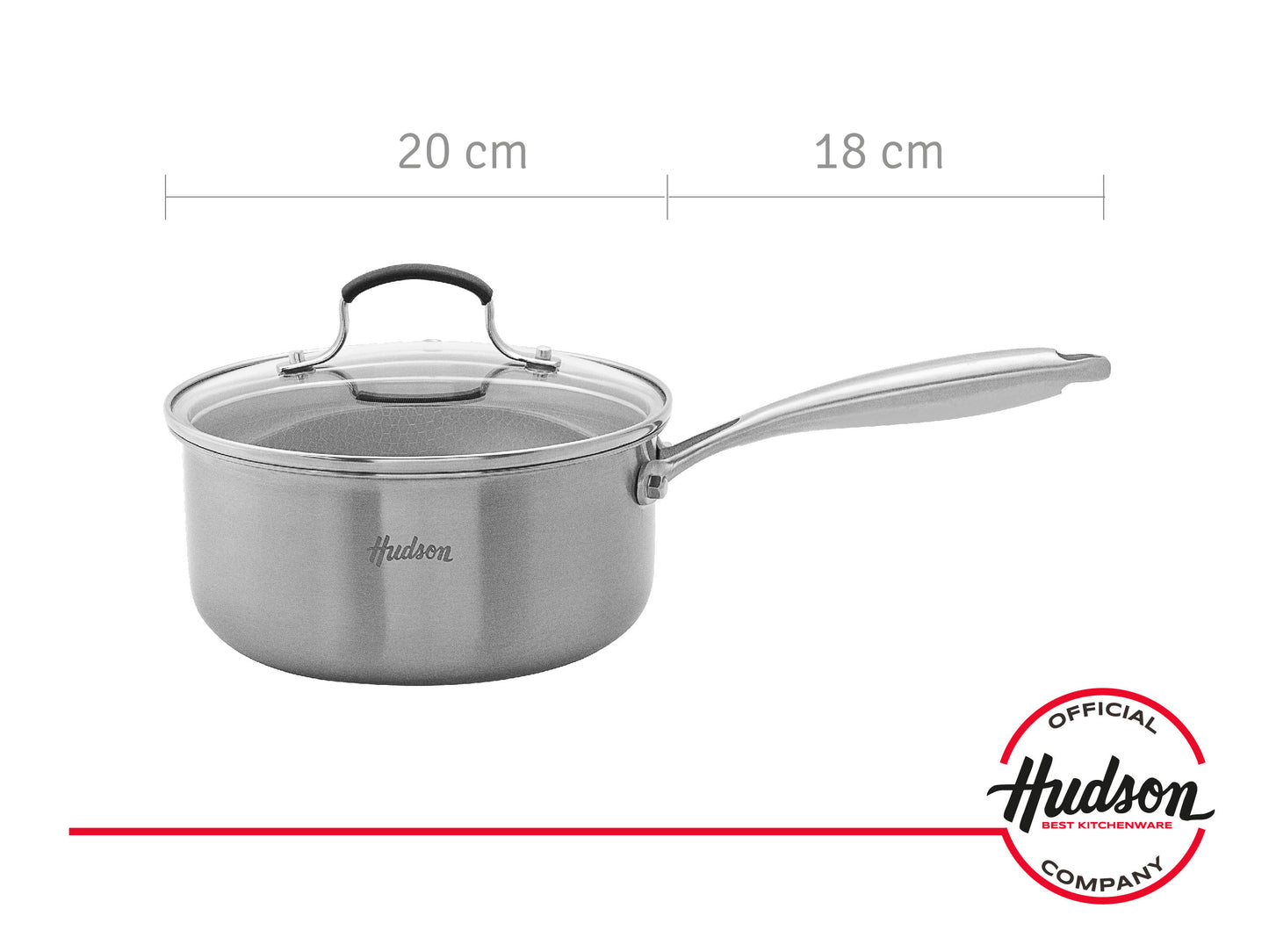 Cacerola C/mango Acero Inox 20cm Antiadherente Hudson