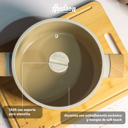 Olla 24cm Antiadherente Cerámico Harmony Inducción