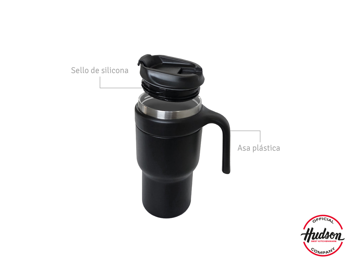Vaso De 600ml Para Café Isotérmico Color Negro