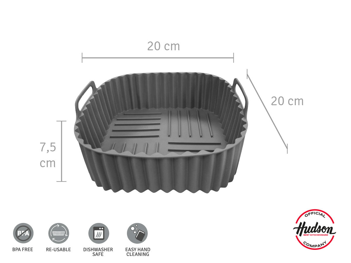 Moldes X2 Silicona Para Air fryer 20x7.5 Cm Cuadrado