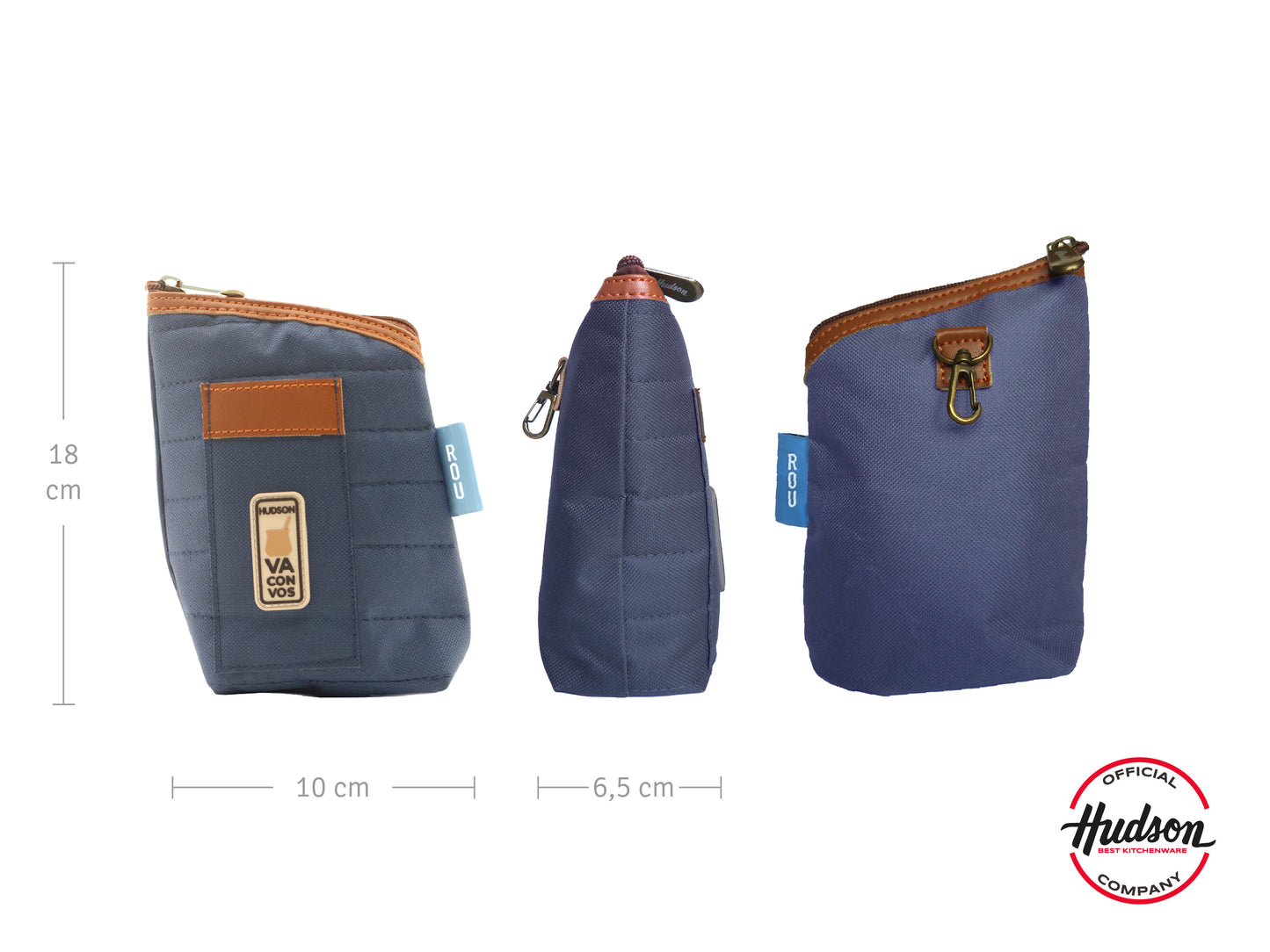 Yerbera Con Pico Vertedor Y Bolsillo Azul