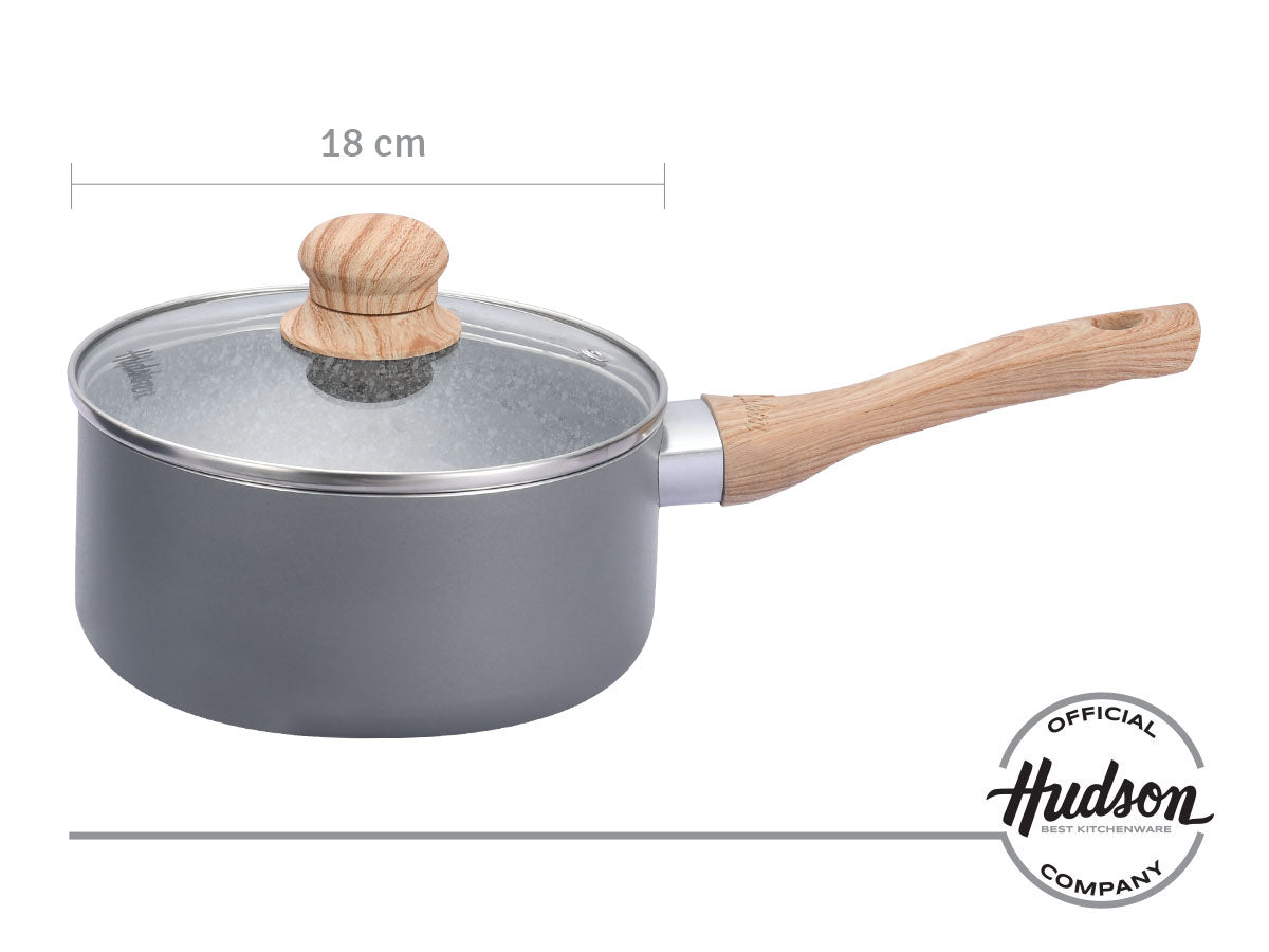 Cacerola Antiadherente Ceramico Hudson Granito 18 Cm