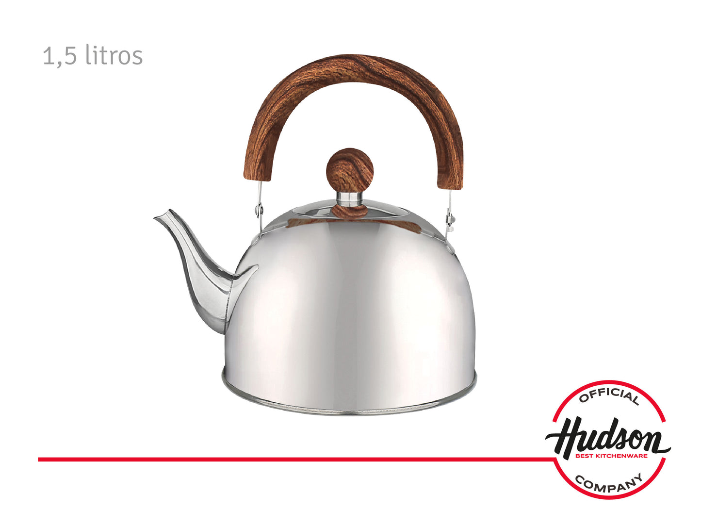 Pava Acero Inoxidable 1,5lts Pico Matero Mango Madera Normal