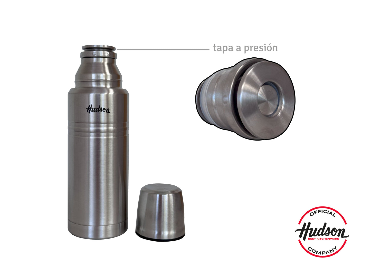 Termo de Acero Pulido De Acero Inoxidable 500 Ml - 50% de descuento en la 2 unidad