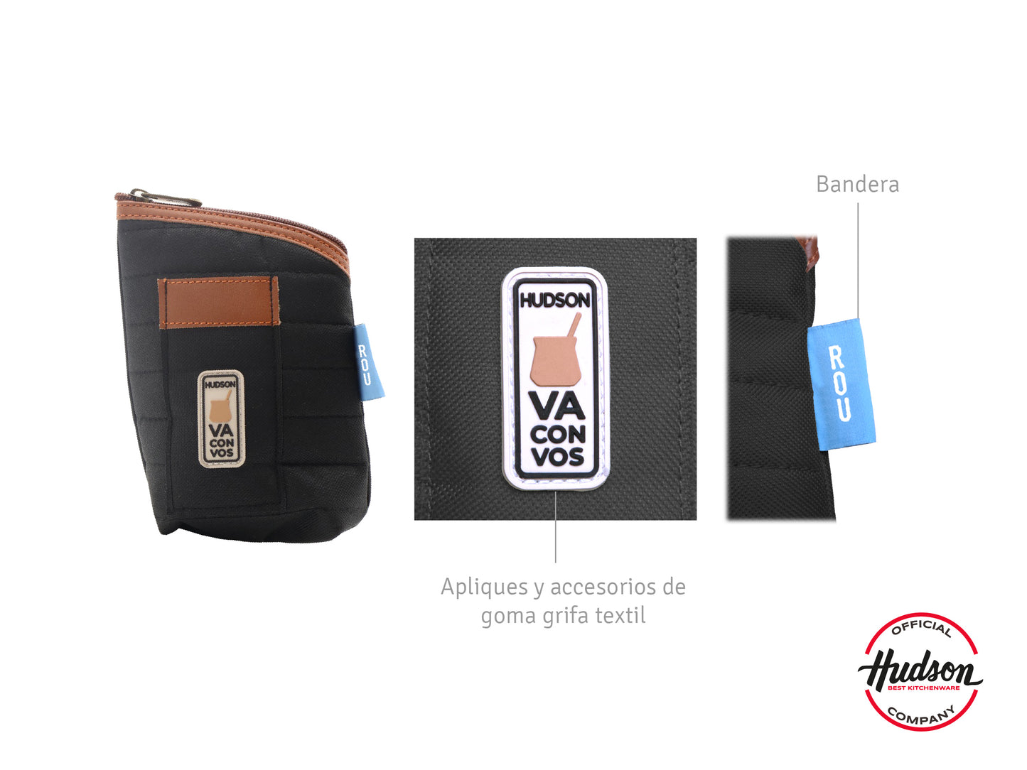 Yerbera Con Pico Vertedor Y Bolsillo Negro