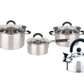 Set Acero Inox Bateria + Pava Hudson Oficial