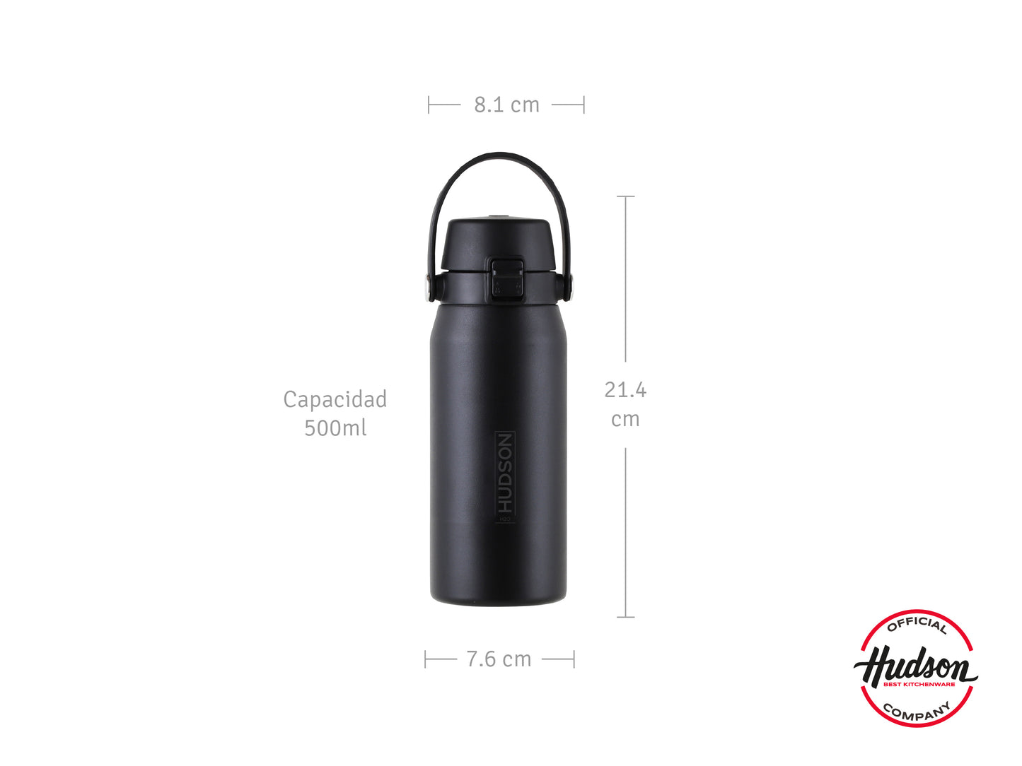 Botella Deportiva térmica De 500 Ml Negro