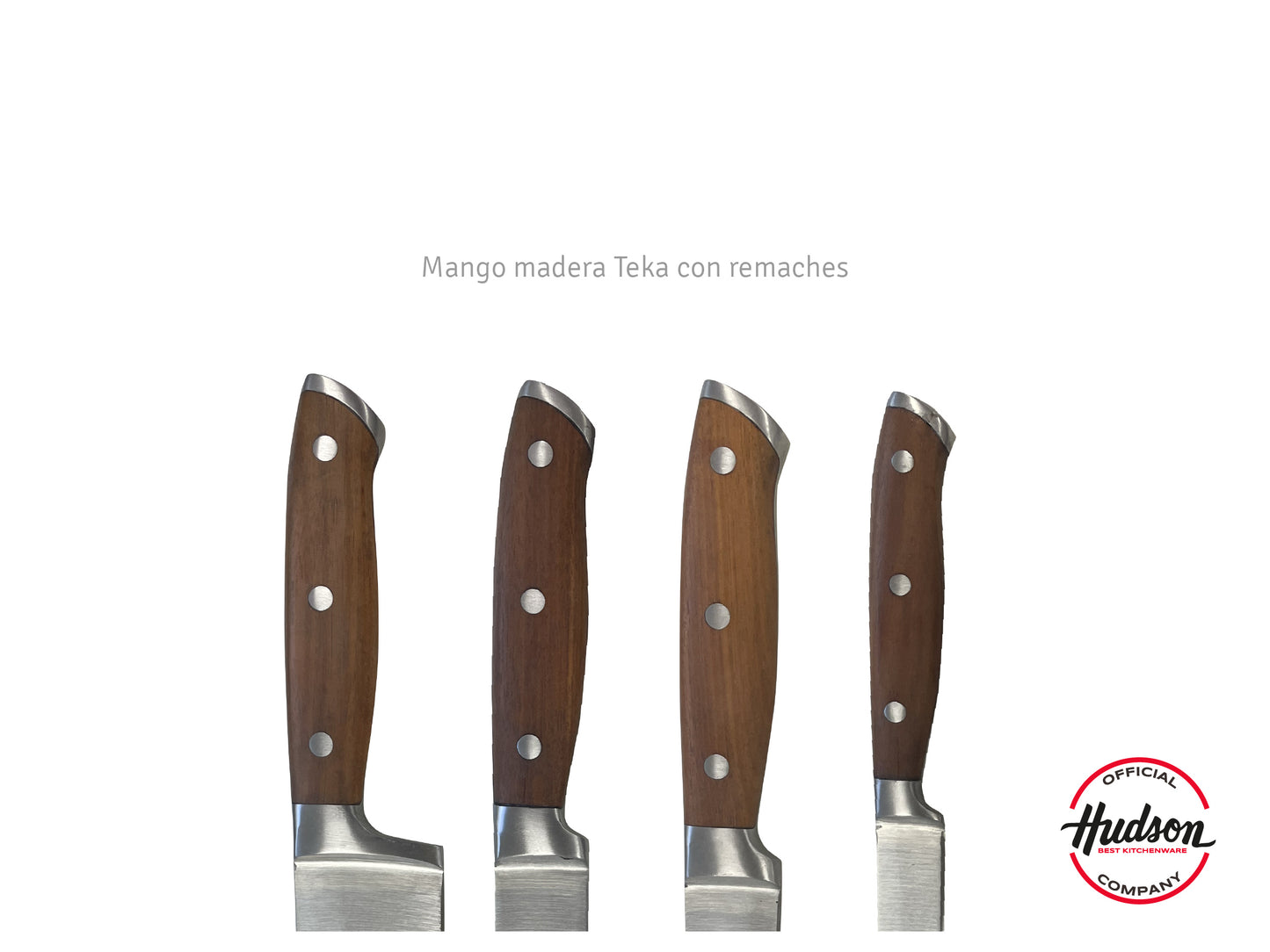 Set 4 Cuchillos Acero Inoxidable Y Mango De Madera