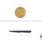 2 Platos Redondos Bambu 26 cm + Cuchillo Trinchador Acero Inoxidable