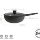 Wok De Aluminio C/mango Y Tapa De Cristal De 28cm