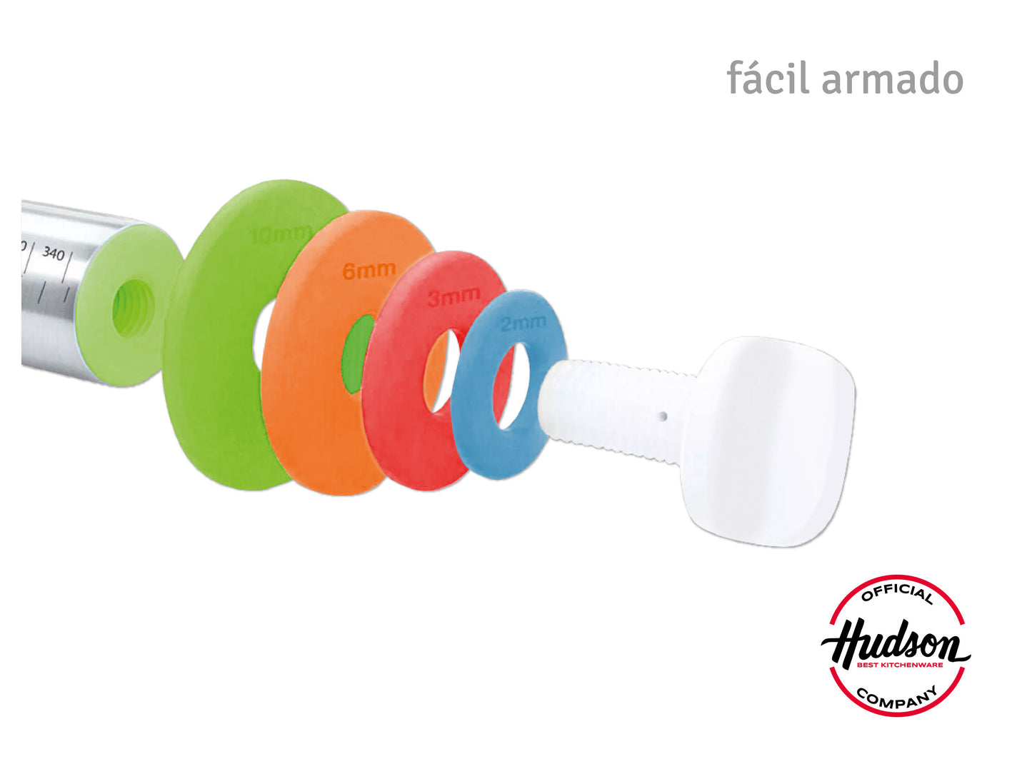 Palo De Amasar Acero Inoxidable Regulable 40cm Linea Hudson