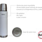Termo Hudson 1 litro Blanco De Acero Inoxidable